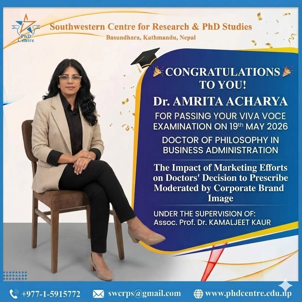 Dr. Amrita Acharya β PhD Viva Voce